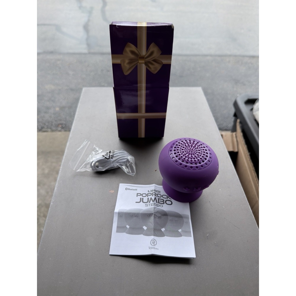 Lyrix PopRock Jumbo Bluetooth Speaker Purple Portable Mini Stereo‎ New